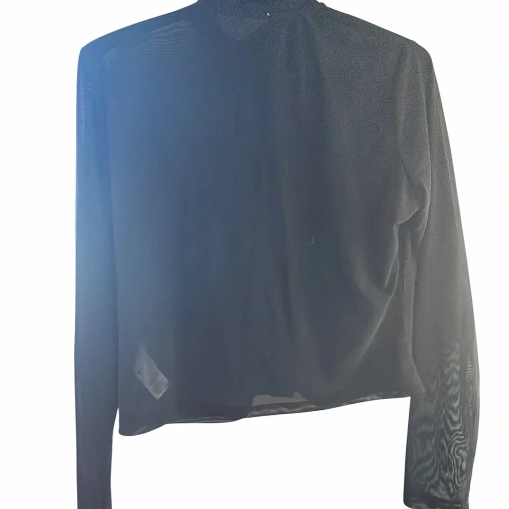Garage Sheer Black Button-Front Women's Top - Picture 3 of 5